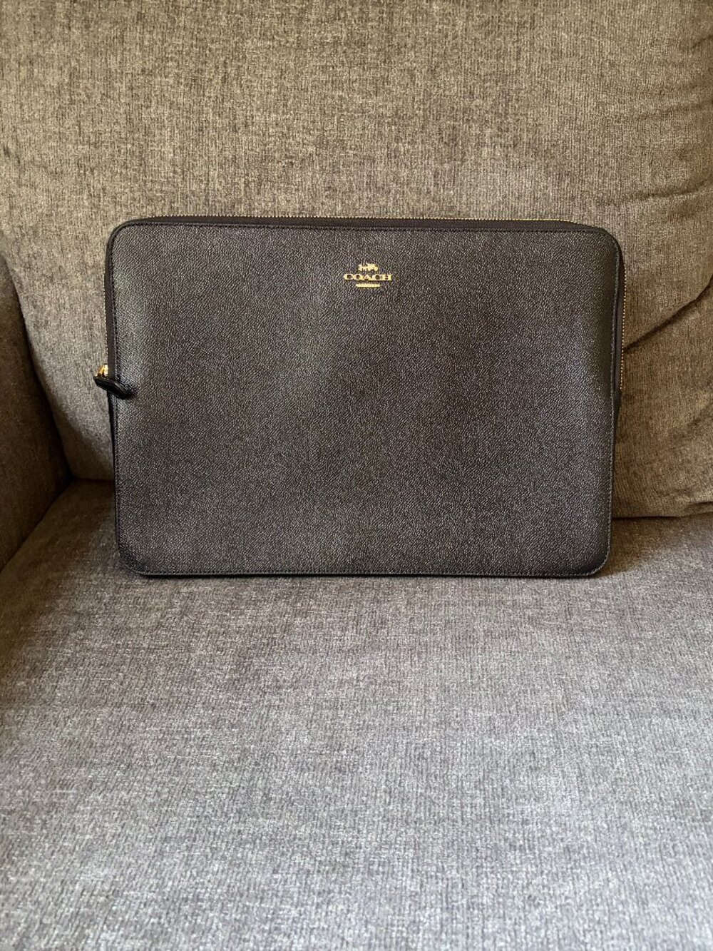 Coach 78121 Crossgrain Leather 15" Laptop Sleeve Black NWT